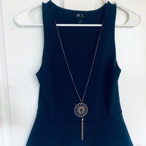 BCX Navy Peplum Top